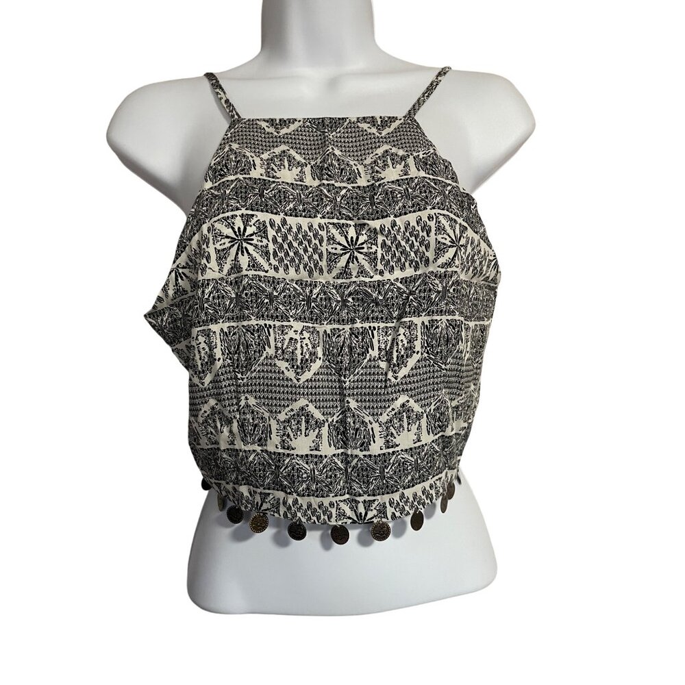 Millau Cropped Sleeveless Top with Coin Hem Womens Small